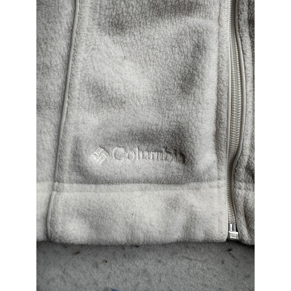 Columbia Womens Cream Fleece Full Zip Hoodie Jacket WL6561 Small - Picture 2 of 10